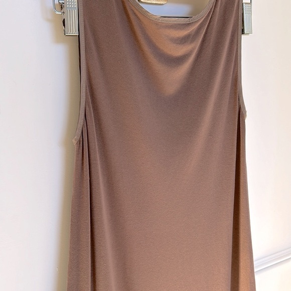 S MAX MARA Sleeveless Knit Dress SMALL Satin brown taupe color Easy Living Brown - Picture 9 of 16